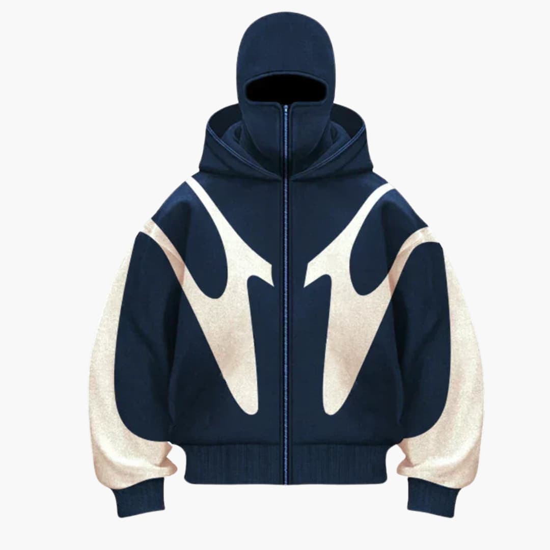 Lior – Bequemer Hoodie für Herren Blau/Weiß