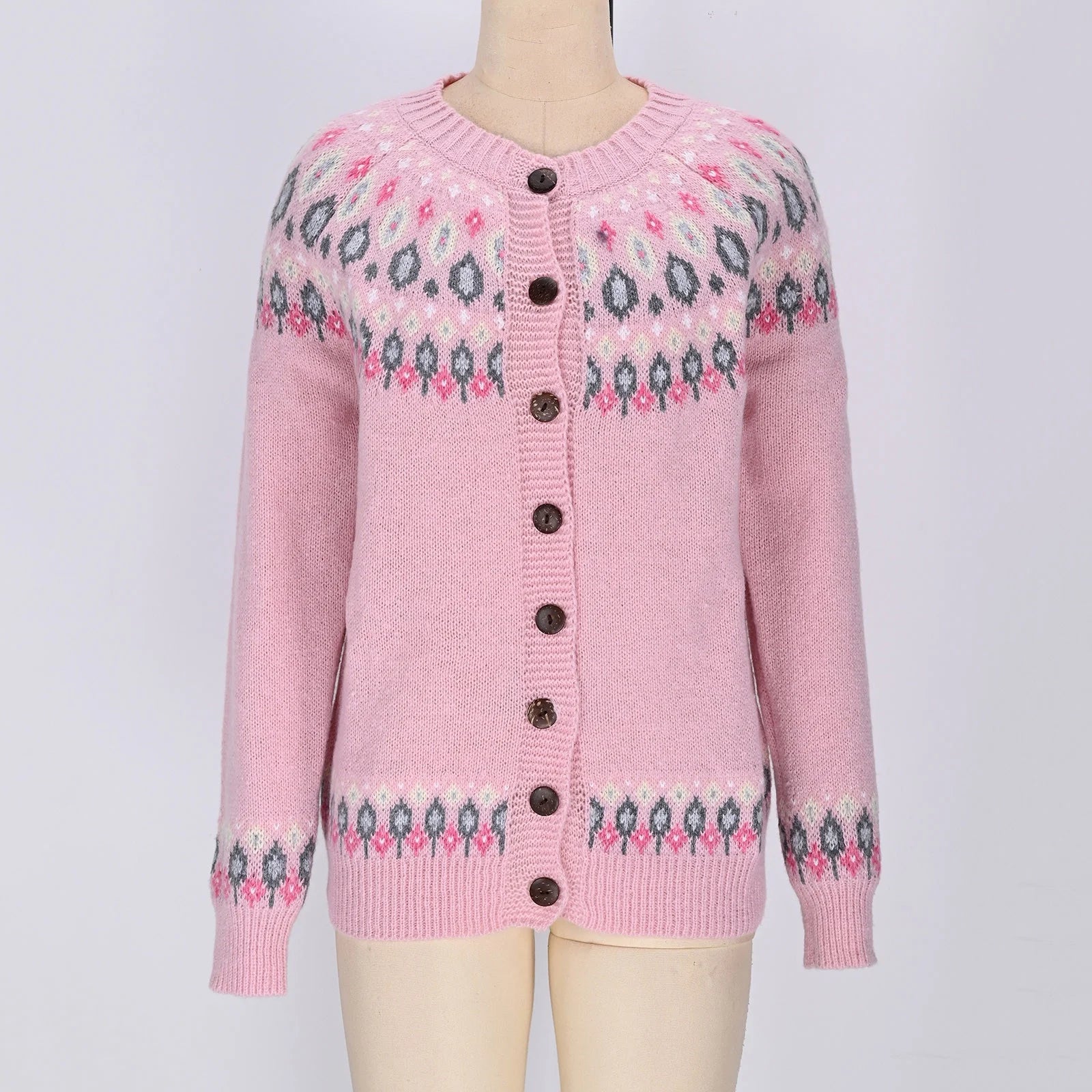 Liselotte - Locker geschnittene Strickjacke Rose 