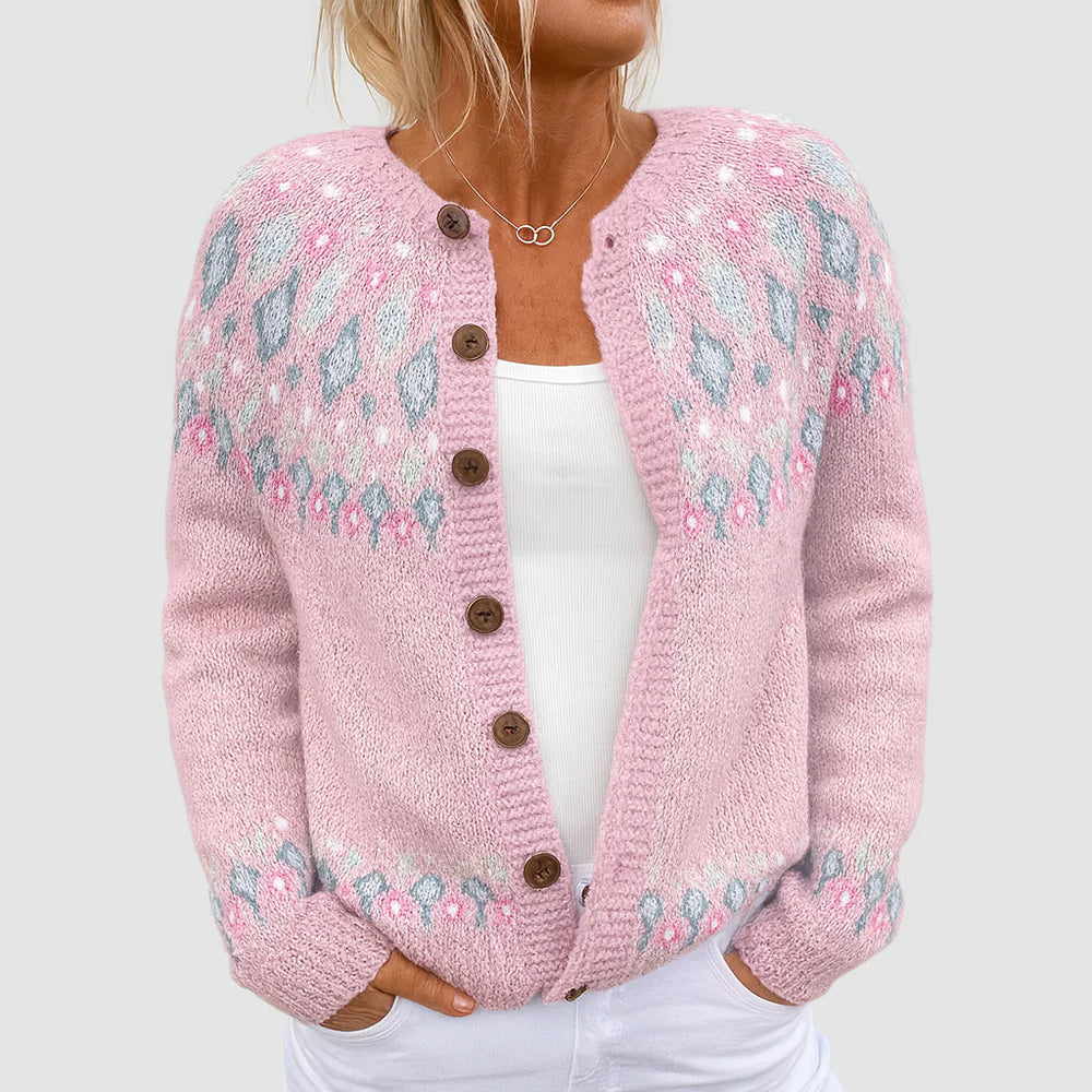 Liselotte - Locker geschnittene Strickjacke Rose 