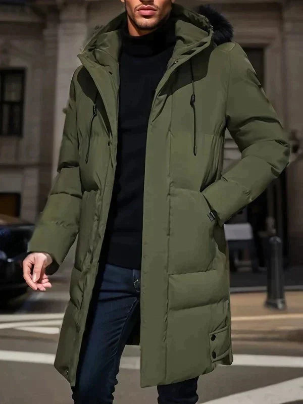 Lorianus – Elegante, wasserdichte Herren-Parka-Jacke Dunkelgrün