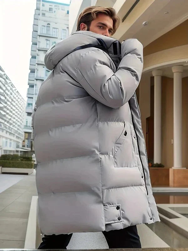 Lorianus – Elegante, wasserdichte Herren-Parka-Jacke Grau
