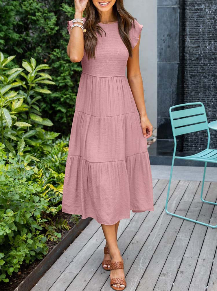 Lucille - Sommer-Outfit mit Falten Rosa 1