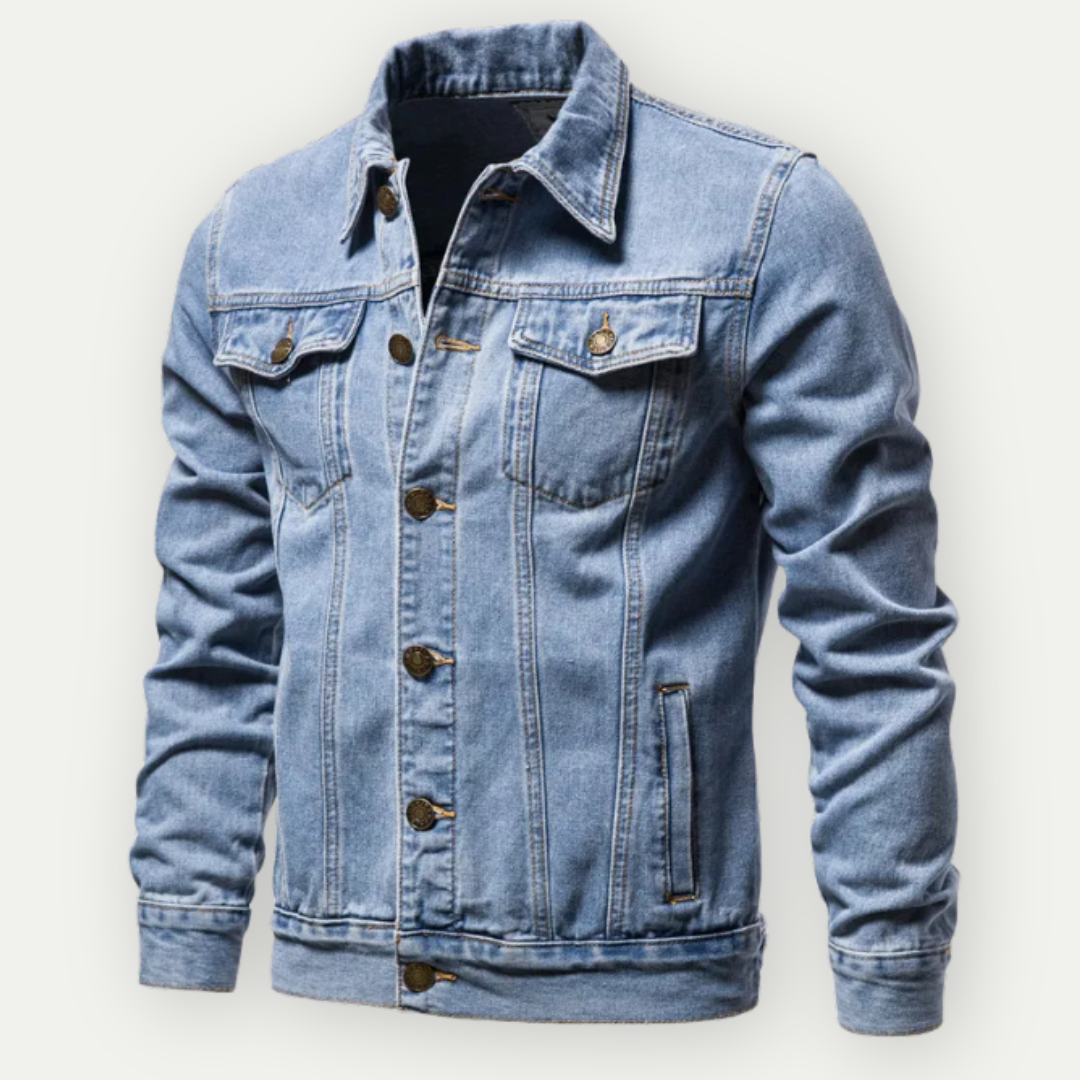 Ludger – Klassische Jeans-Trucker-Jacke für Herren Blau