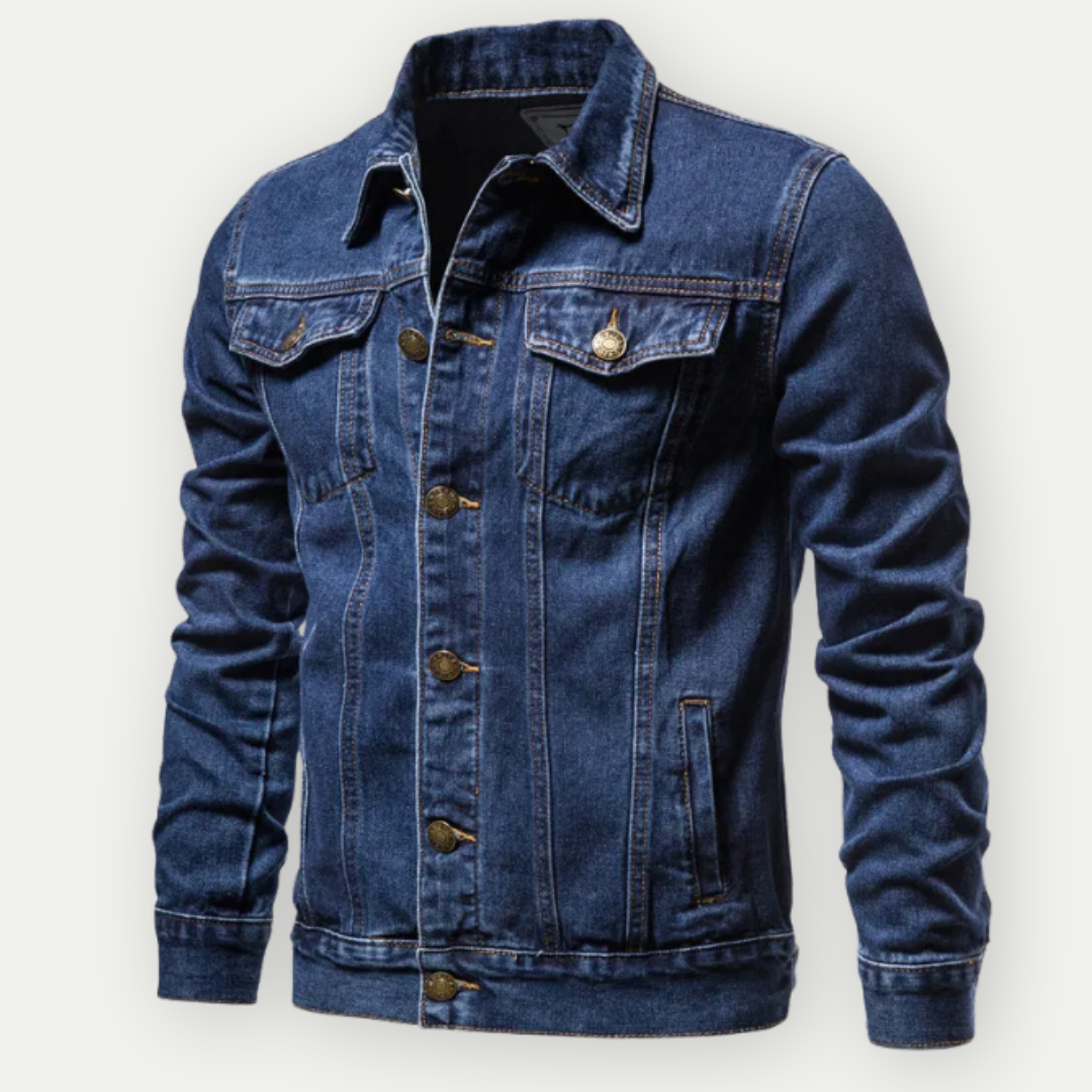 Ludger – Klassische Jeans-Trucker-Jacke für Herren Dunkelblau
