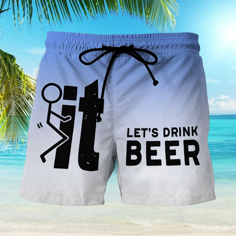 Luis- Hawaii Herren Badeshorts mit elastischem Bund Blau 1