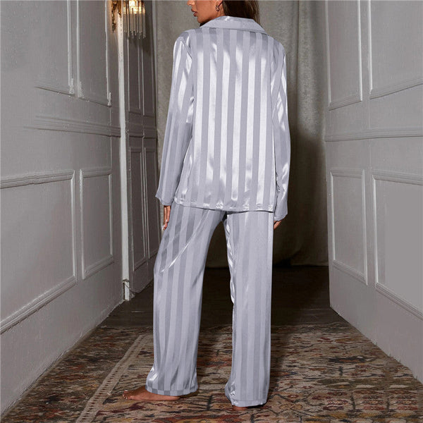 Julianna - Satin-Schlafanzug-Set mit langen Ärmeln