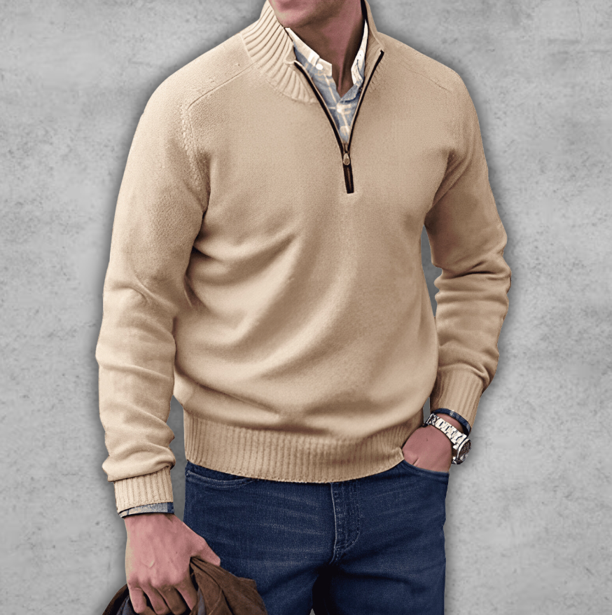 Maddox – Eleganter Baumwollpullover für Herren Beige