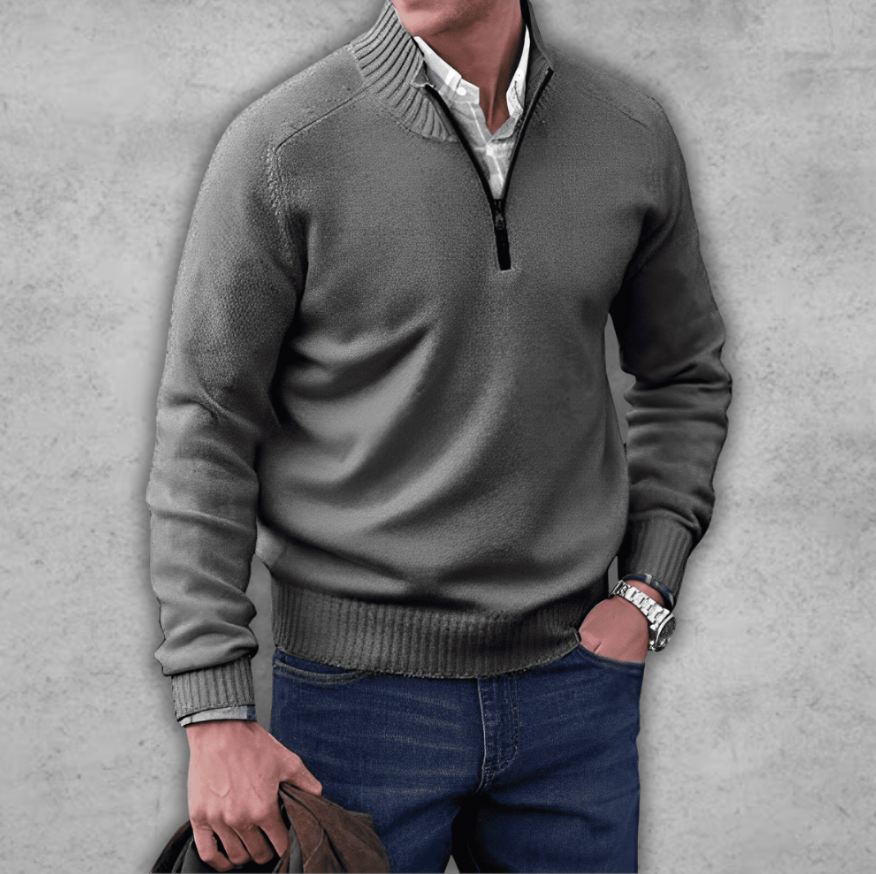 Maddox – Eleganter Baumwollpullover für Herren Dunkelgrau
