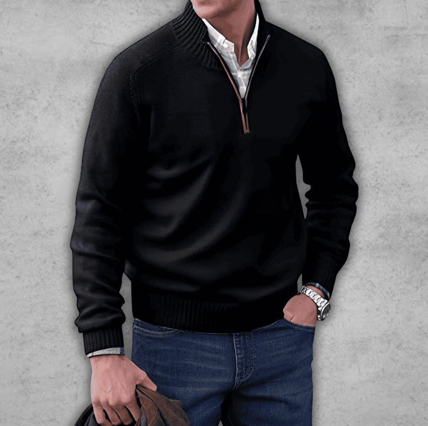 Maddox – Eleganter Baumwollpullover für Herren Schwarz