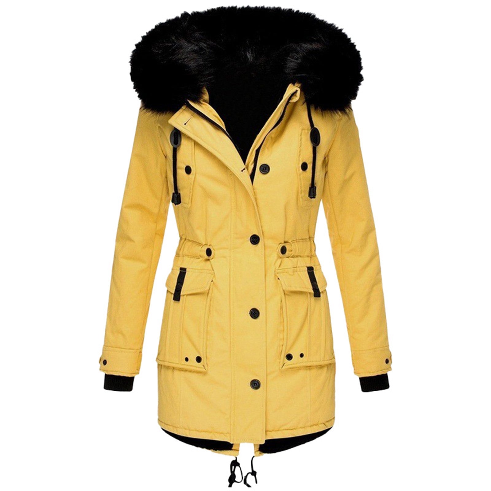Mailin – Warmer W&W FRIEDA Damen Mode-Mantel Gelb