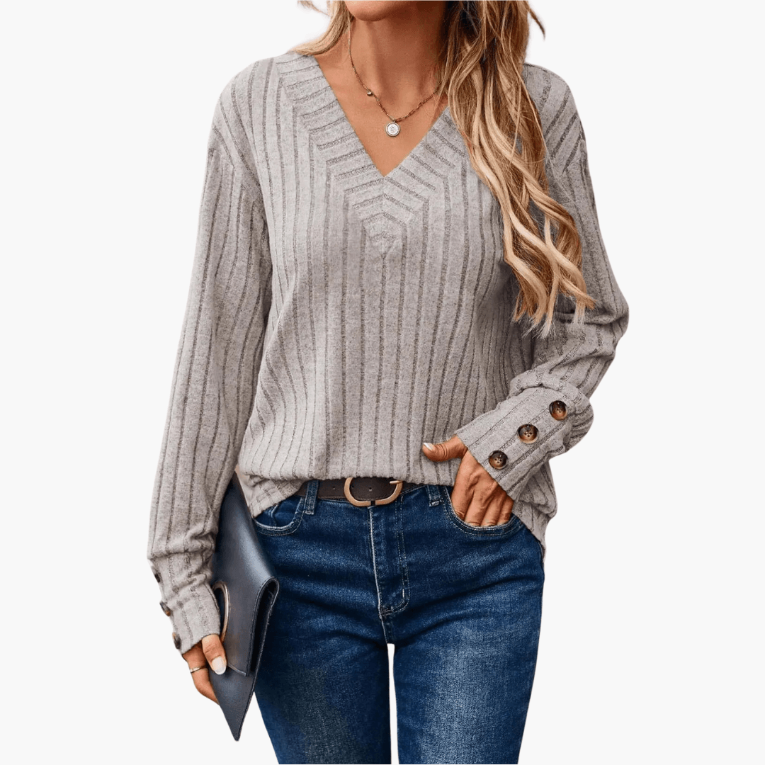 Maja - Pullover für Frauen Elegant - Bequem & Elegant V-Winter Grau