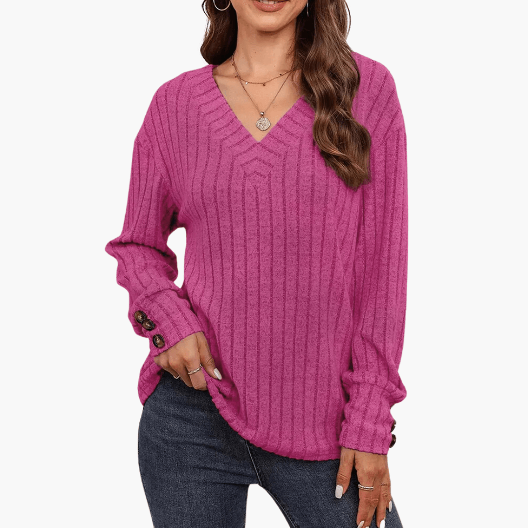 Maja - Pullover für Frauen Elegant - Bequem & Elegant V-Winter Rosa