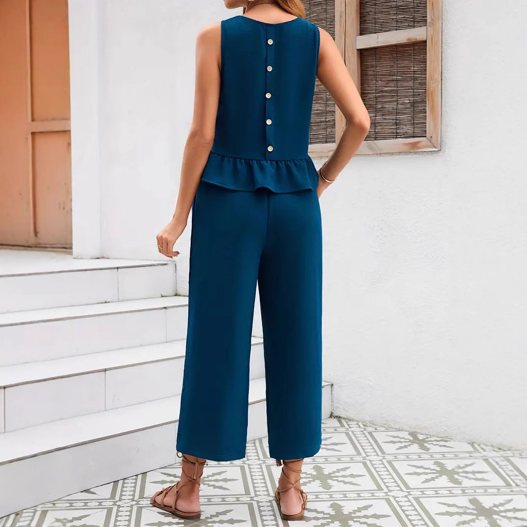MarineblauKaisa- Damen luftiger Jumpsuit Marineblau 2-0-cib