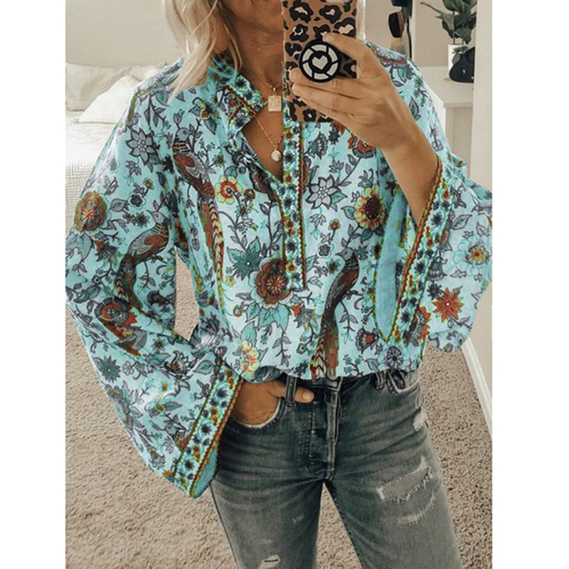 Marisa- Solara Boho Bluse Grün