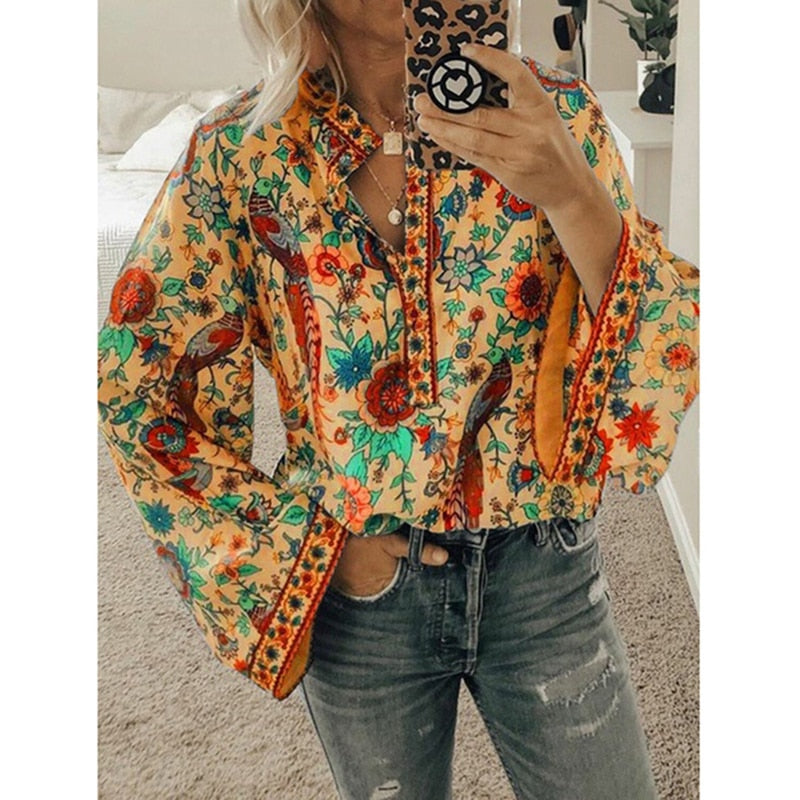 Marisa- Solara Boho Bluse Orange