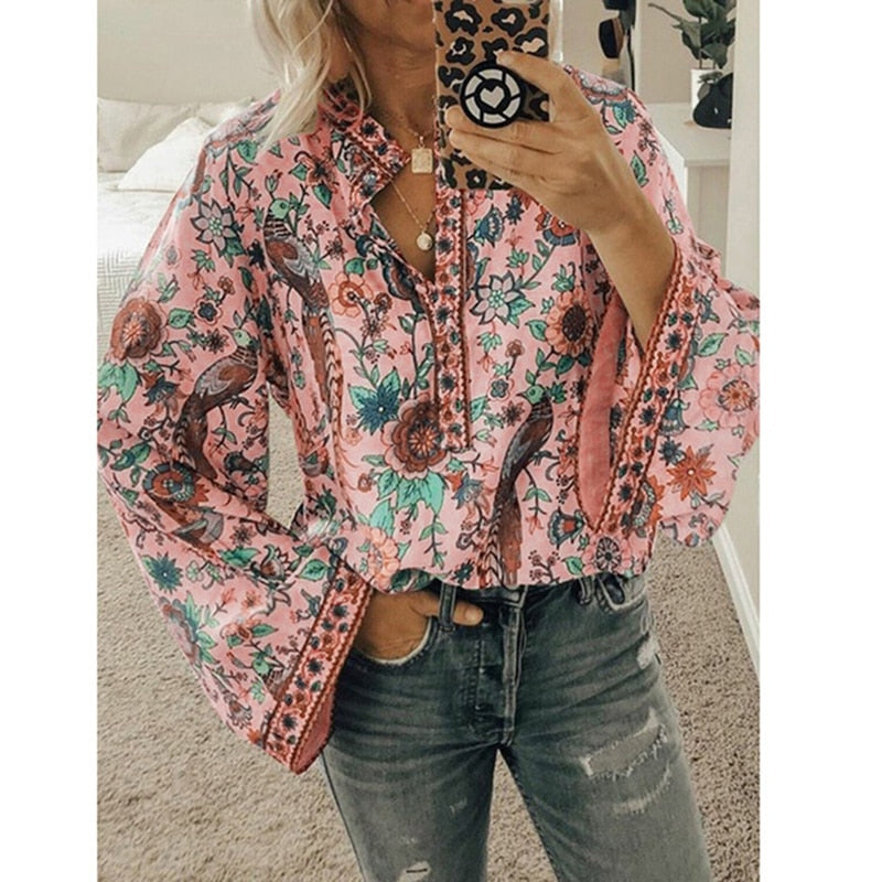 Marisa- Solara Boho Bluse Rosa
