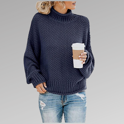 Marlene – Gemütlicher Strickpullover für Damen Blau