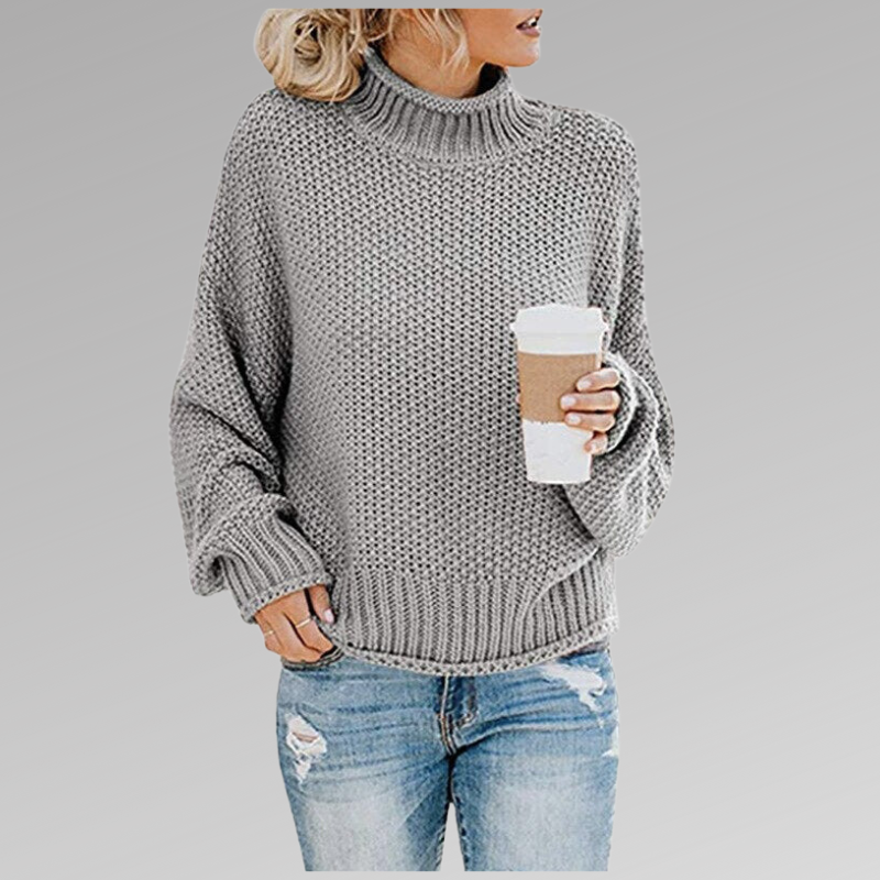 Marlene – Gemütlicher Strickpullover für Damen Grau