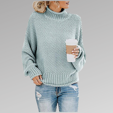Marlene – Gemütlicher Strickpullover für Damen Hellblau