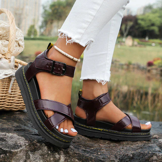 Marta- Orthopädische Sportliche Sandalen Bordeauxrot