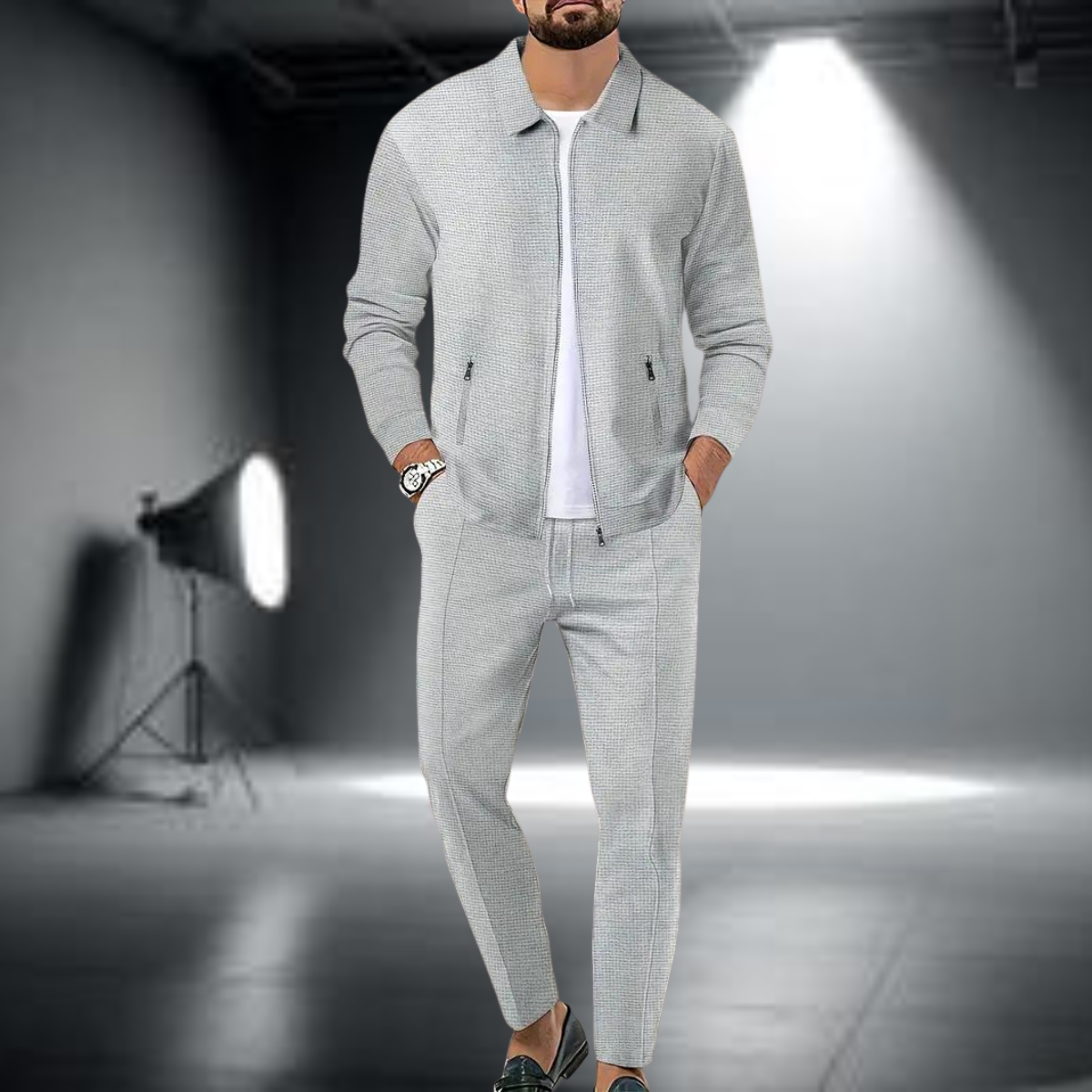 Matteo – Herren Trainingsanzug Set Sportlich Bequem Modern 2