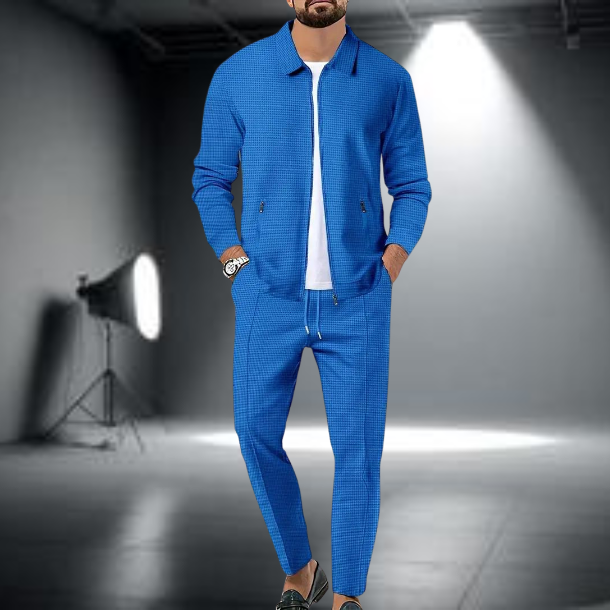 Matteo – Herren Trainingsanzug Set Sportlich Bequem Modern 4