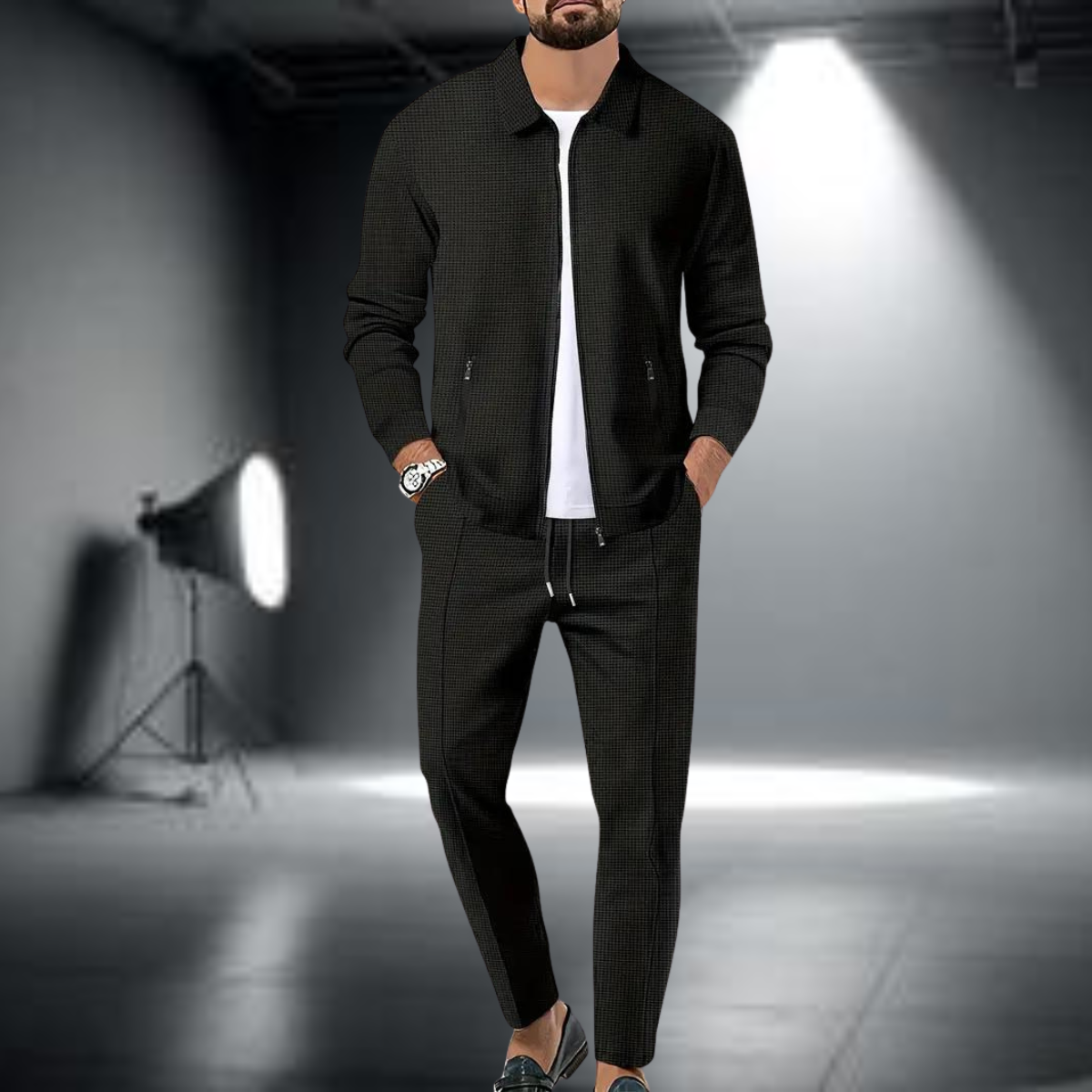 Matteo – Herren Trainingsanzug Set Sportlich Bequem Modern 5
