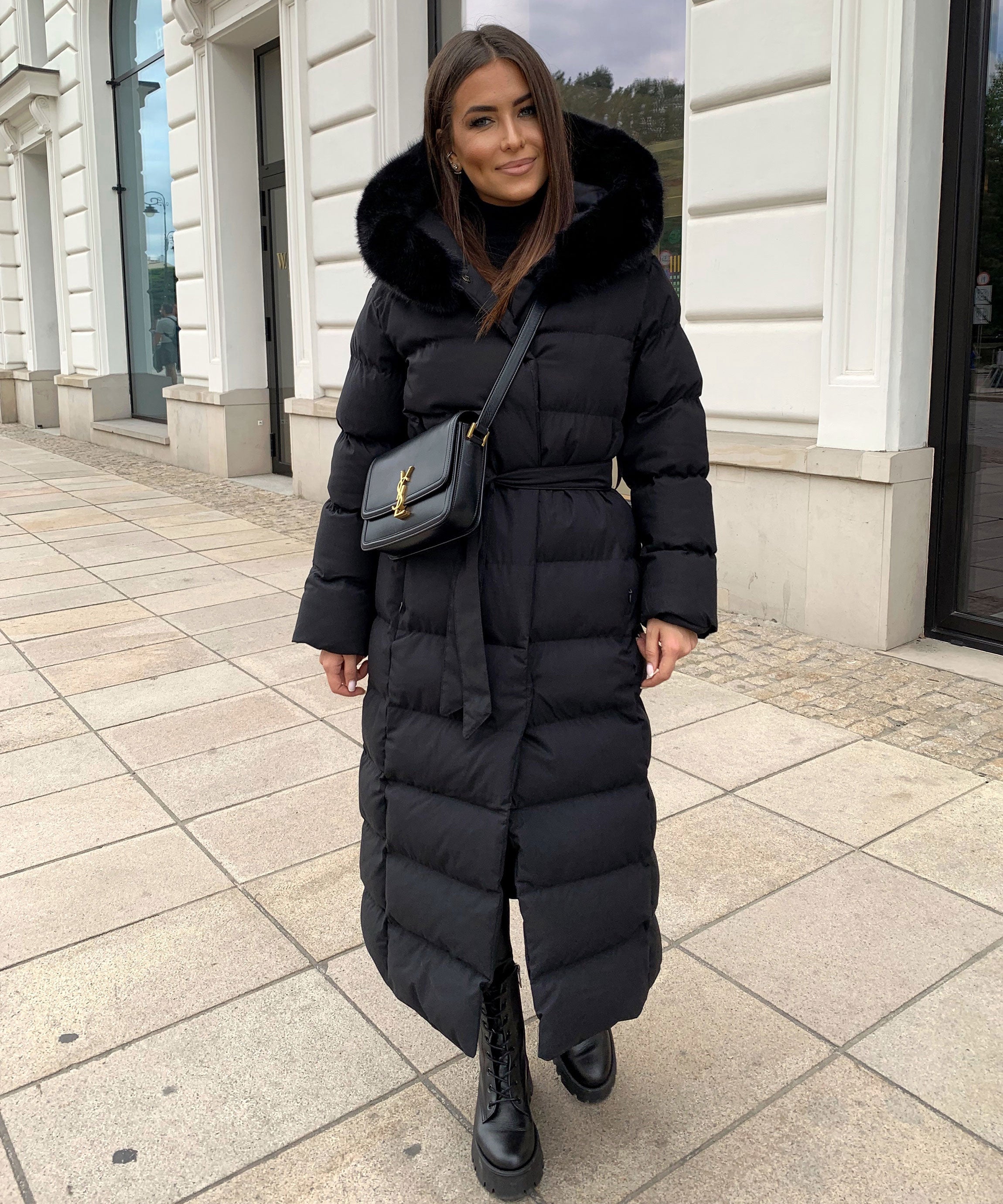 May – Damen Parka Schwarz mit Kapuze Schwarz