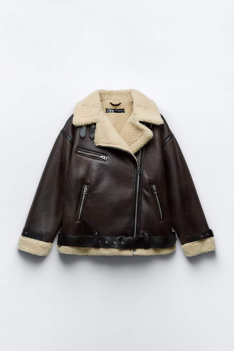 Michaela - Jacke mit Revers aus Kunstmaterial Braun