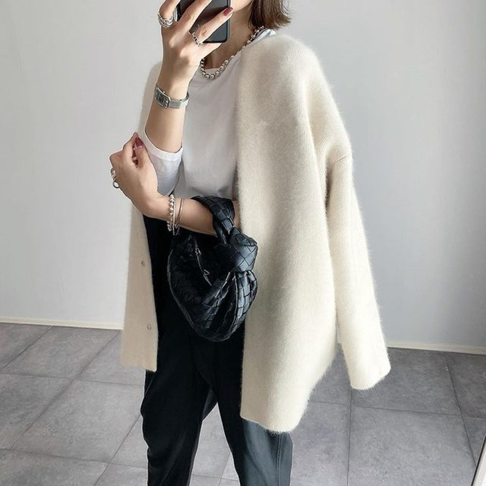 Mila - Raffinierte Strickjacke mit Stil Cremeweiß