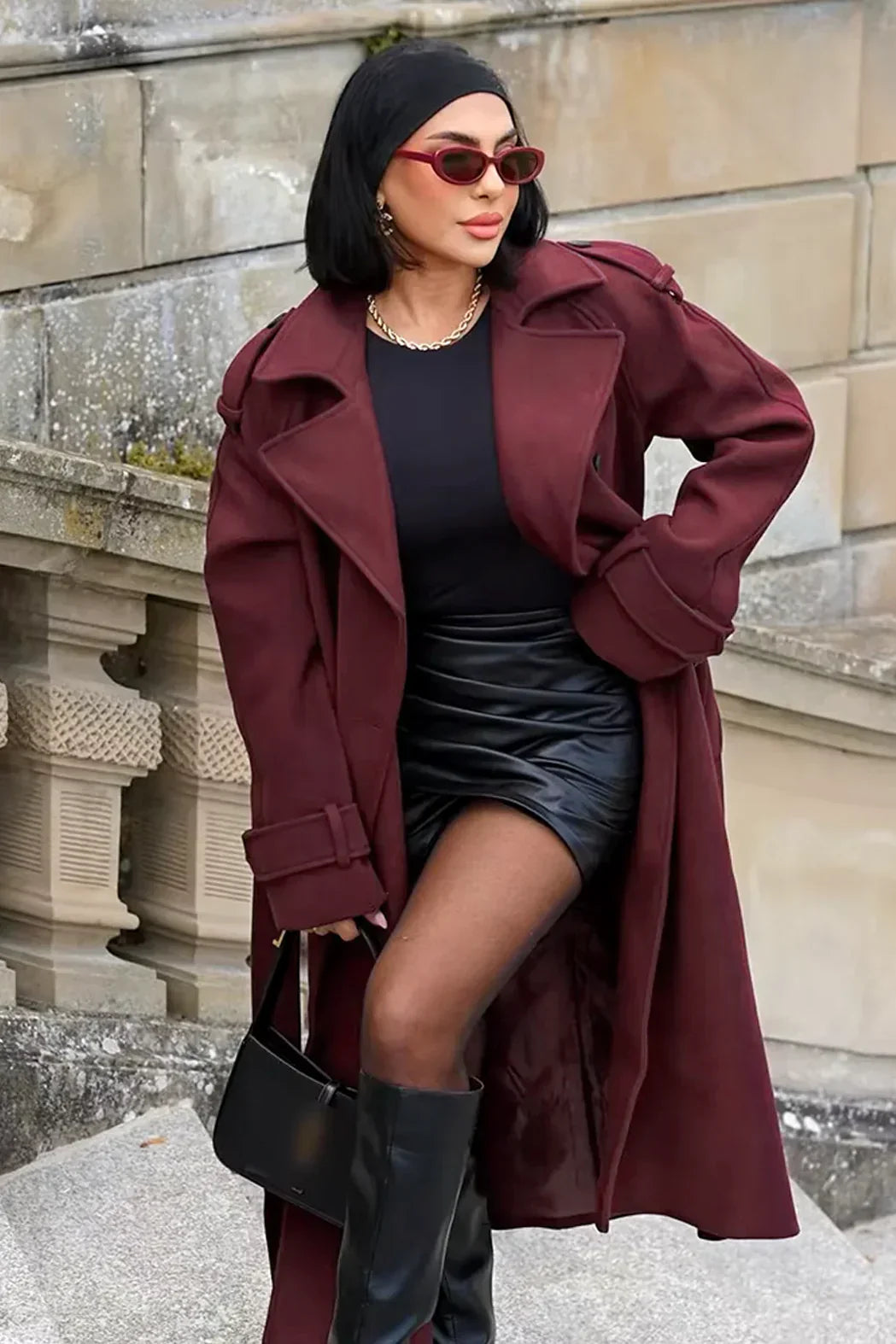 Monaco - Classy Burgundy Jas Korting