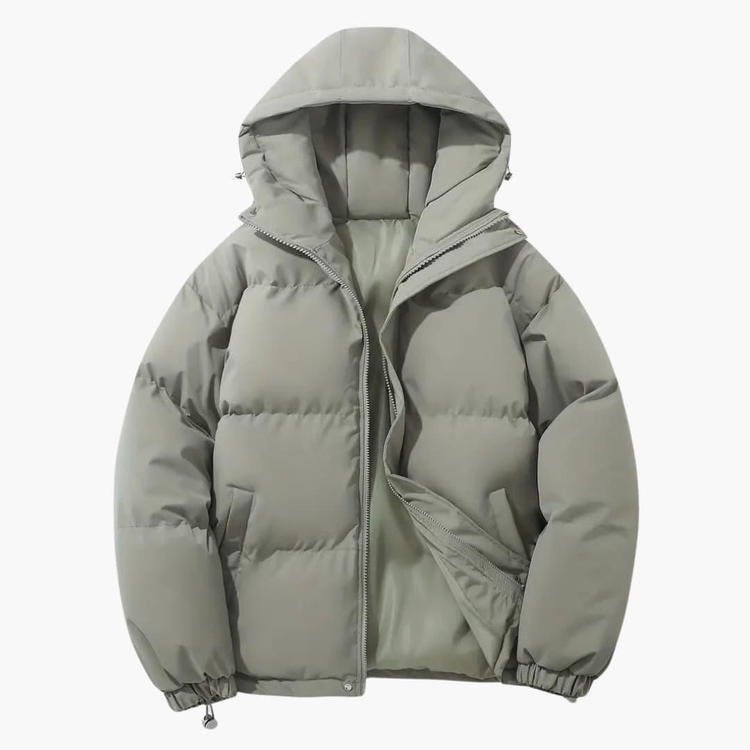 Moritz - Winterjacke Damen Kapuzenjacke Elegant und Warm Hellgrau