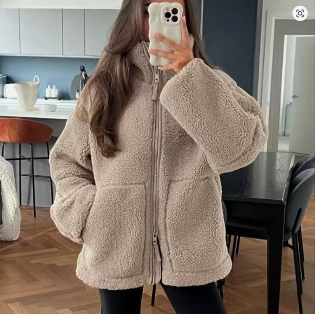 Nancy - Lammwolljacke für Damen Kaffee
