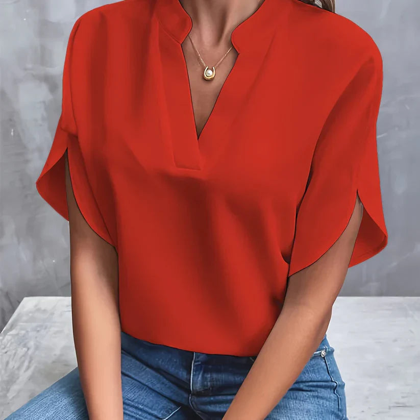 Natalie – elegante und leichte bluse für damen Rot