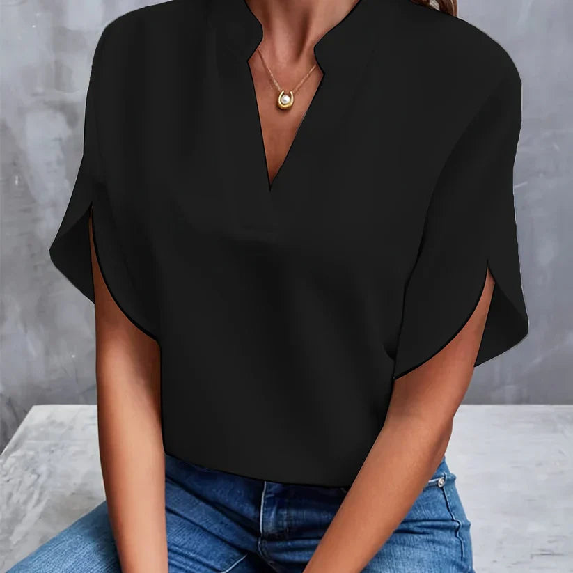 Natalie – elegante und leichte bluse für damen Schwarz