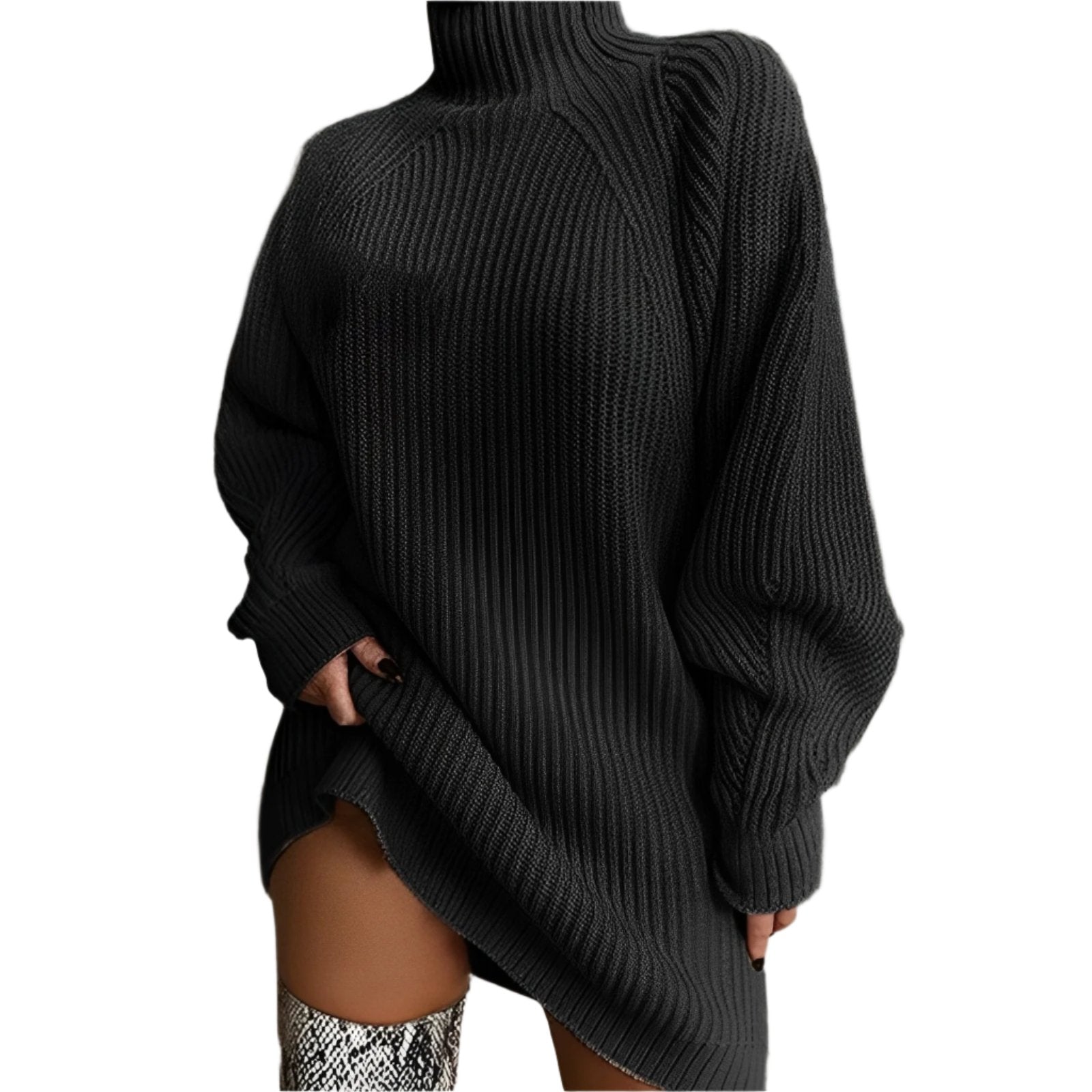 Natascha - Warmer pullover aus Baumwolle Schwarz