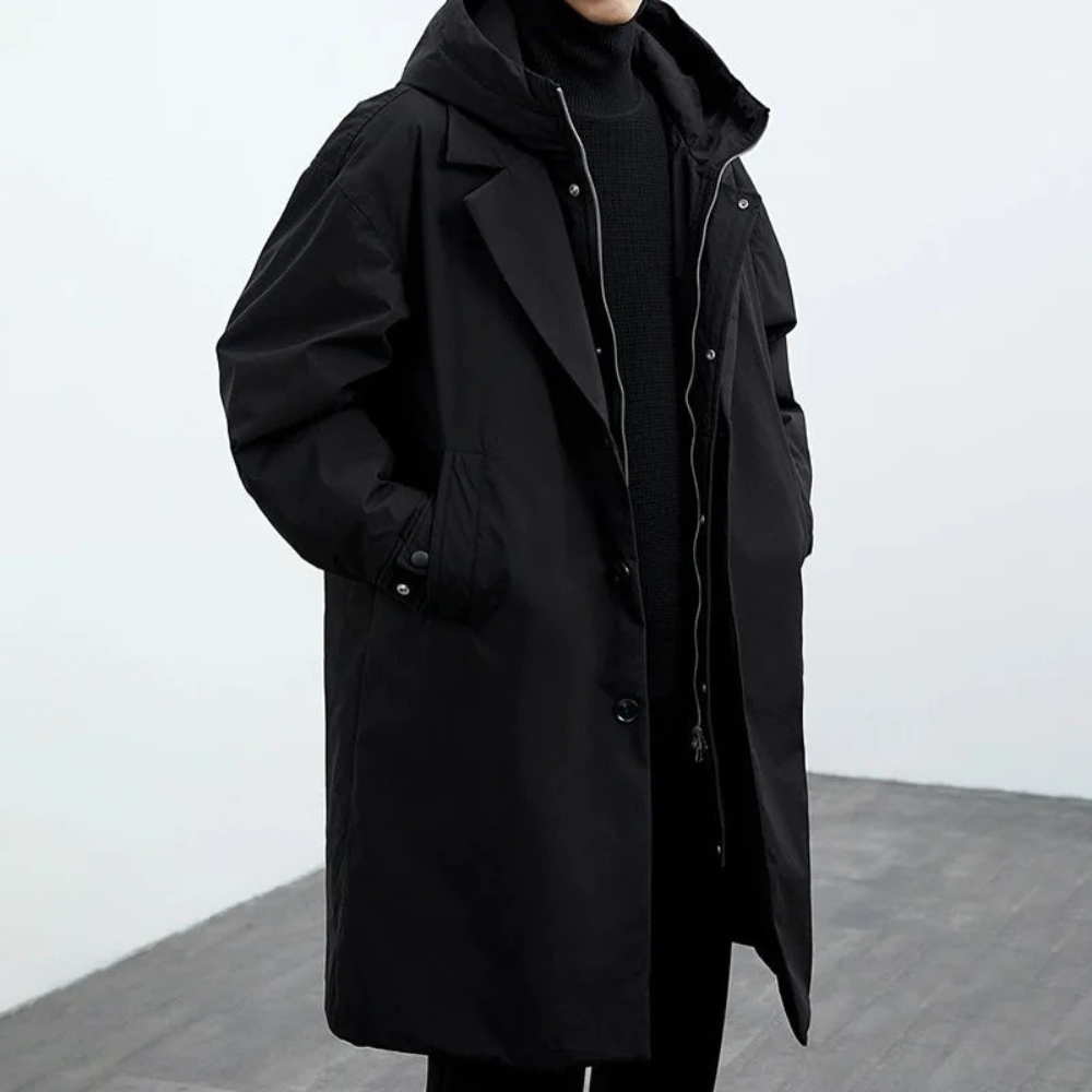  Nick – Wind und Wasserdichte Jacke mit Kapuze schwarz