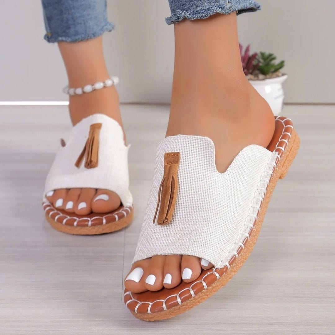Nicole- elegante modische Damensandalen für den Sommer Weiß