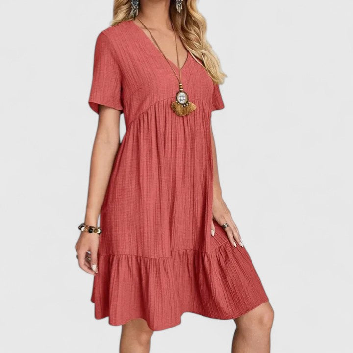 Nicoletta- Elegantes Kleid Hellrot