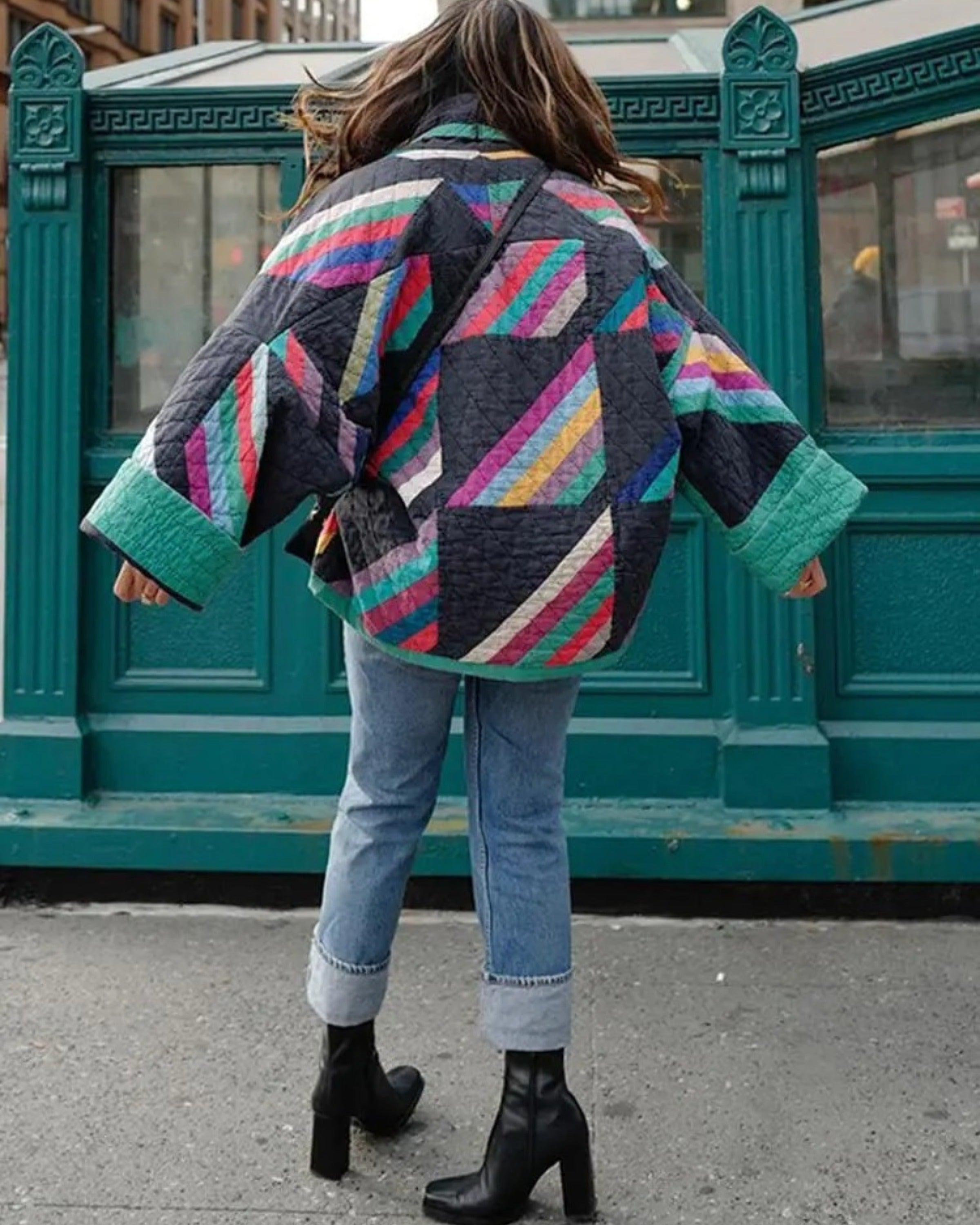 Nikita - Übergröße Vintage-Jacke Blau