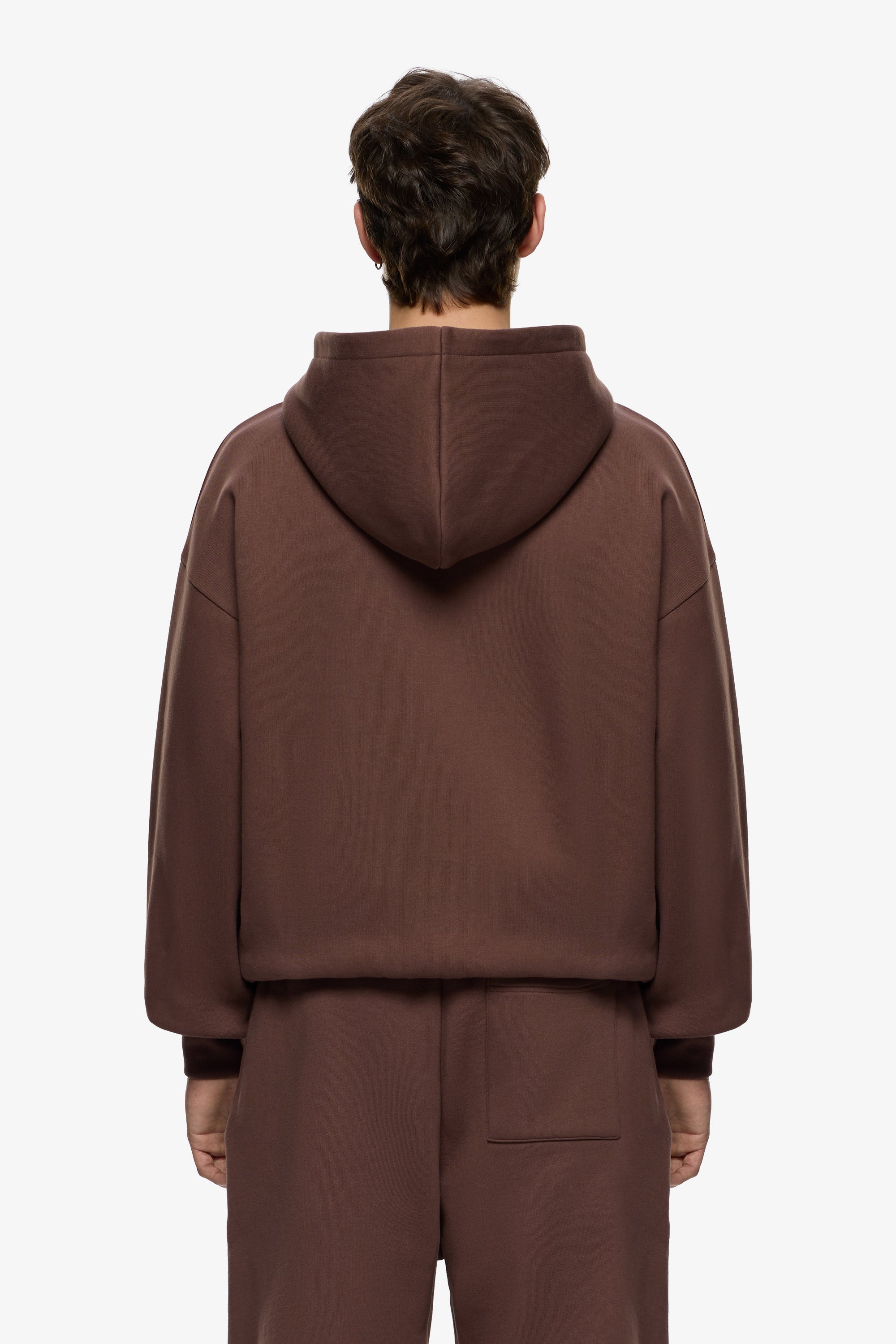 Niklaus - Heavy Blank Zip Hoodie Herren Warm & Robust Chocolate