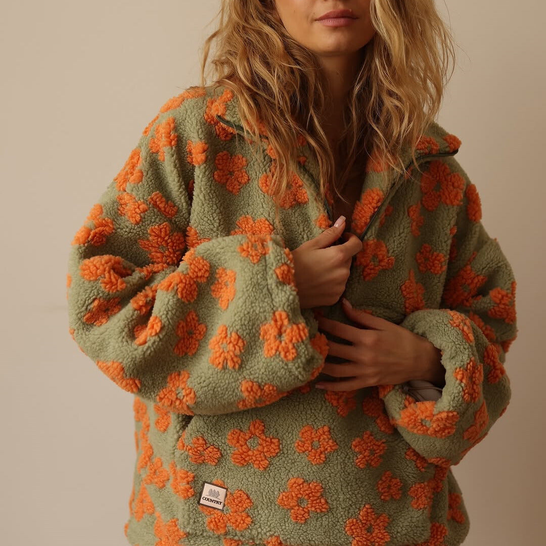 Nina - Fleece Varm Bloom Gelb Rosa