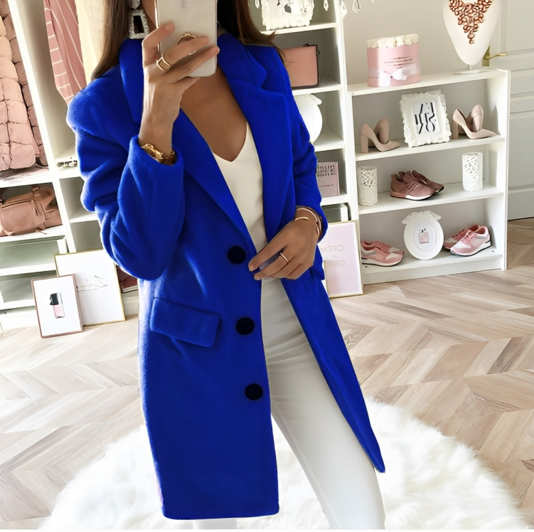 Ninette - Stilvoller Herbst und Wintermantel Blue 