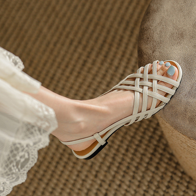 Noemi- Sandalen Luxus Handgemachte Beige