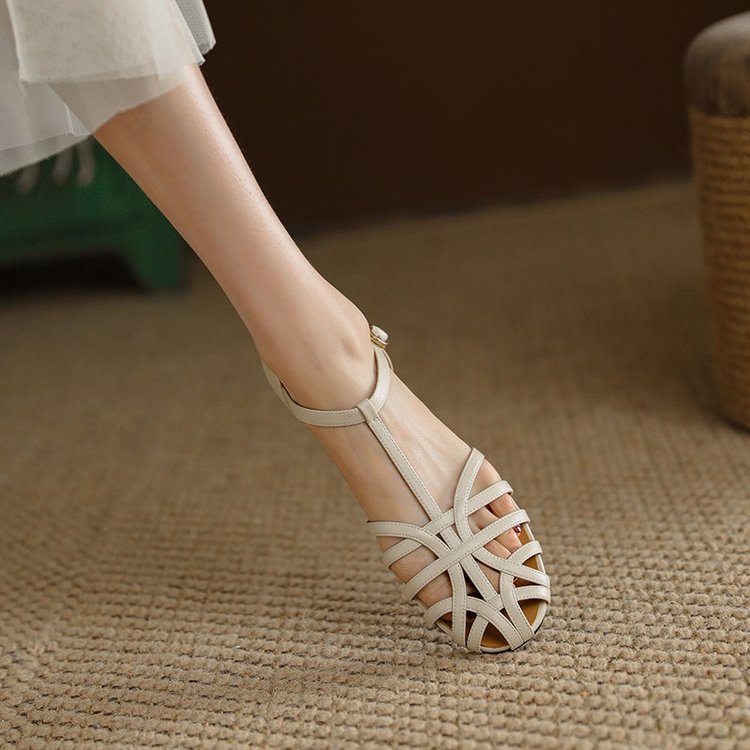 Noemi- Sandalen Luxus Handgemachte Beige 1