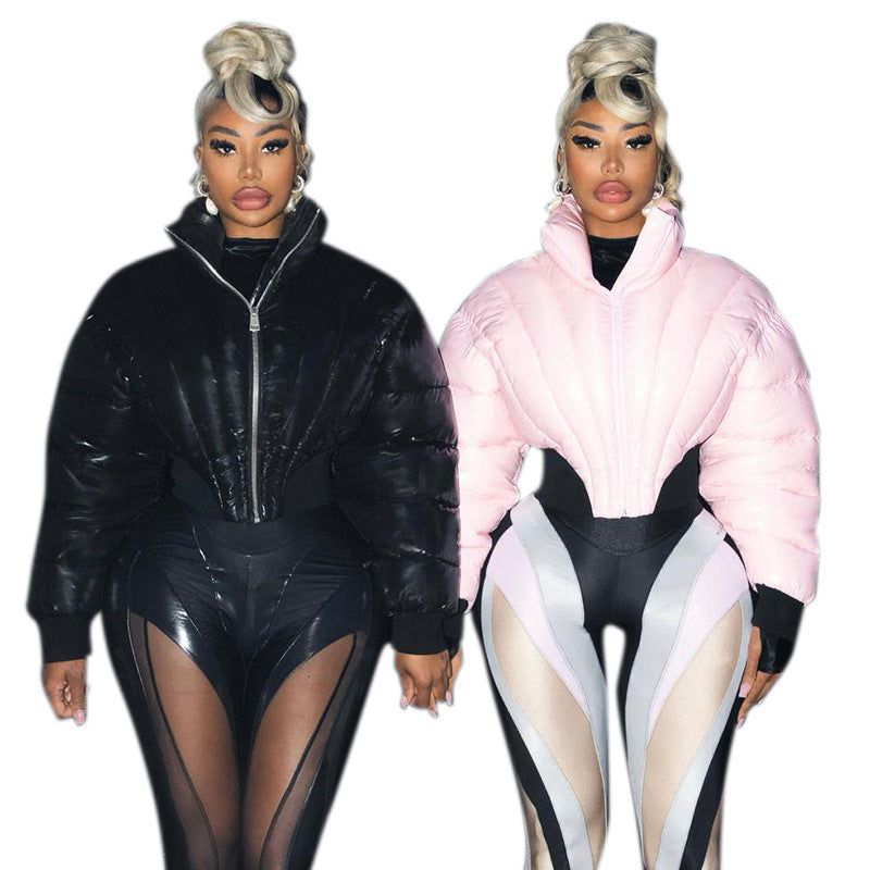 Denise – Modische Kurze Steppjacke Mit Hohem Kragen