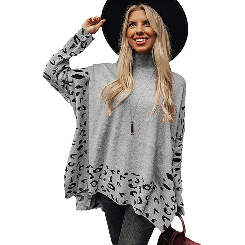 Lorena – Oversized Damenpullover Mit Muster Hoher Kragen