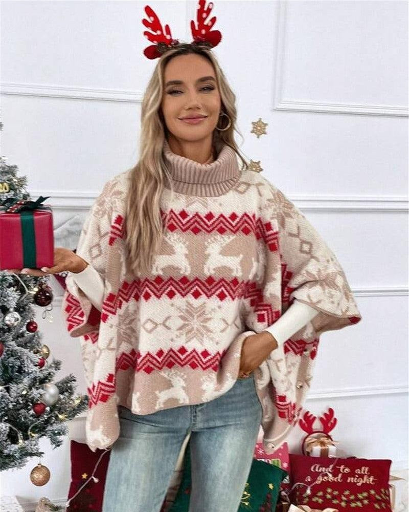 Evie - Weihnachtsstrickpullover mit Rollkragen