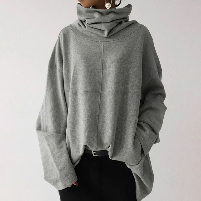 Hermine - Trendiger einfarbiger Turtle-Neck Pullover