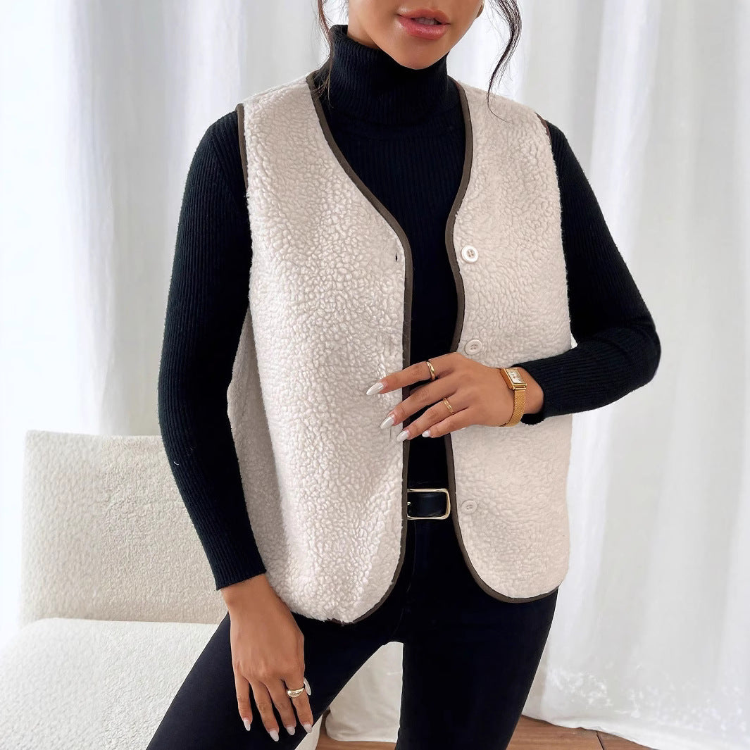 Diana – Kuschelige Weste Mit Praktischen Knöpfen